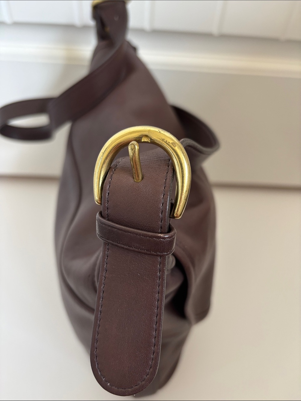 Vintage Coach 4115 Whitney Flap Crossbody Shoulder Bag Brown Leather Brass USA - Picture 9 of 15